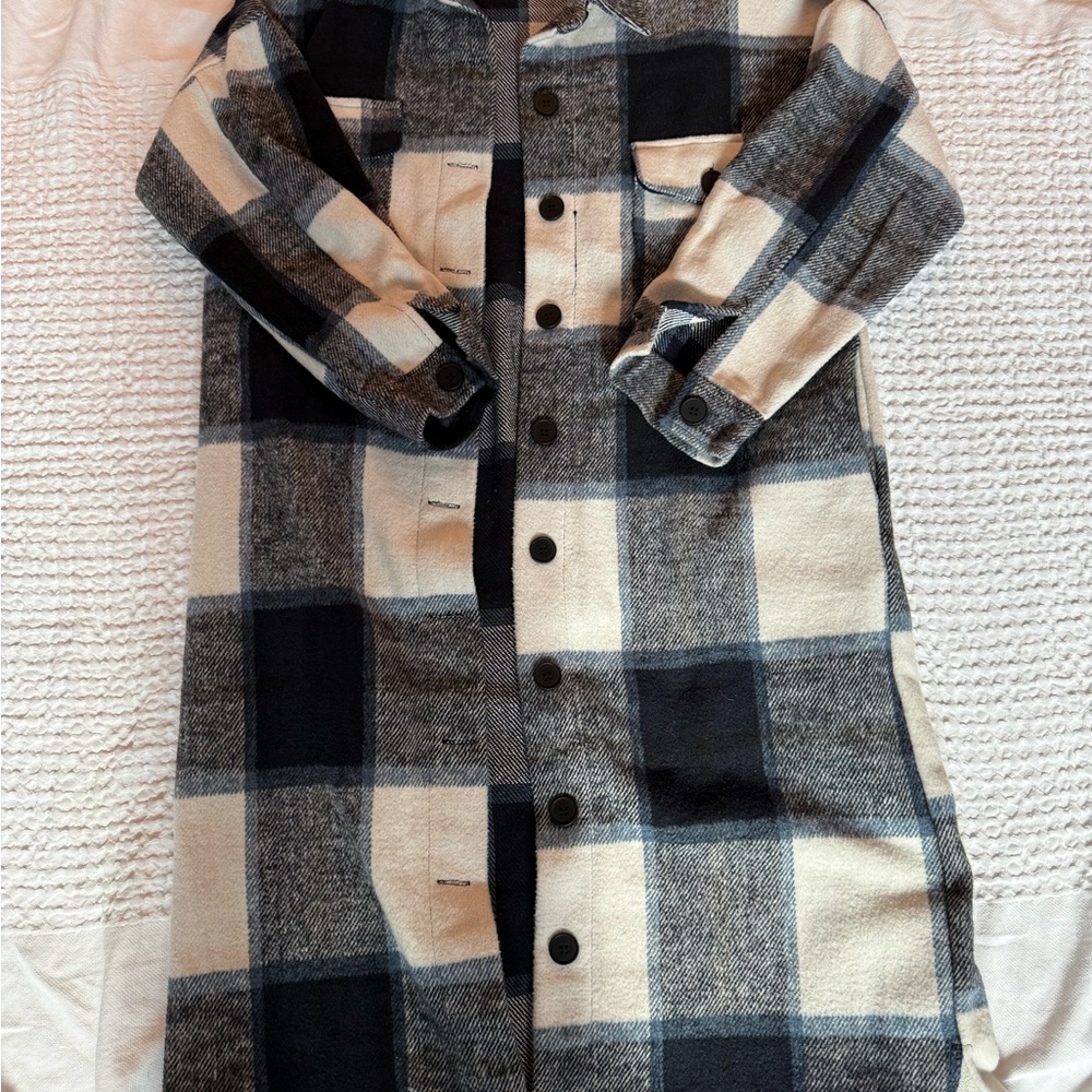 Amazon Blue and White Plaid Shirt (Shacket)